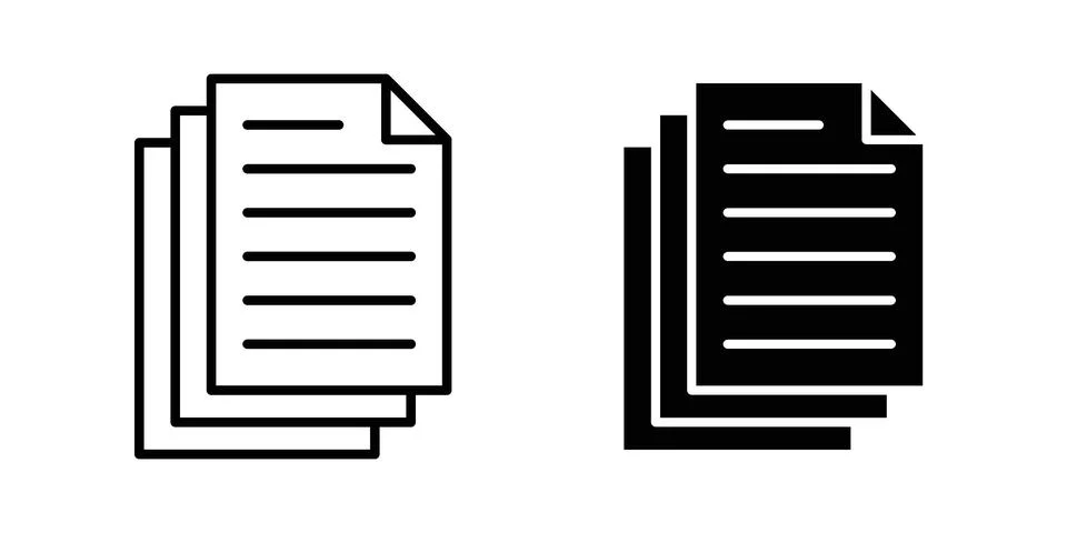Papers icon set, collection of vector icons Stock Illustration
