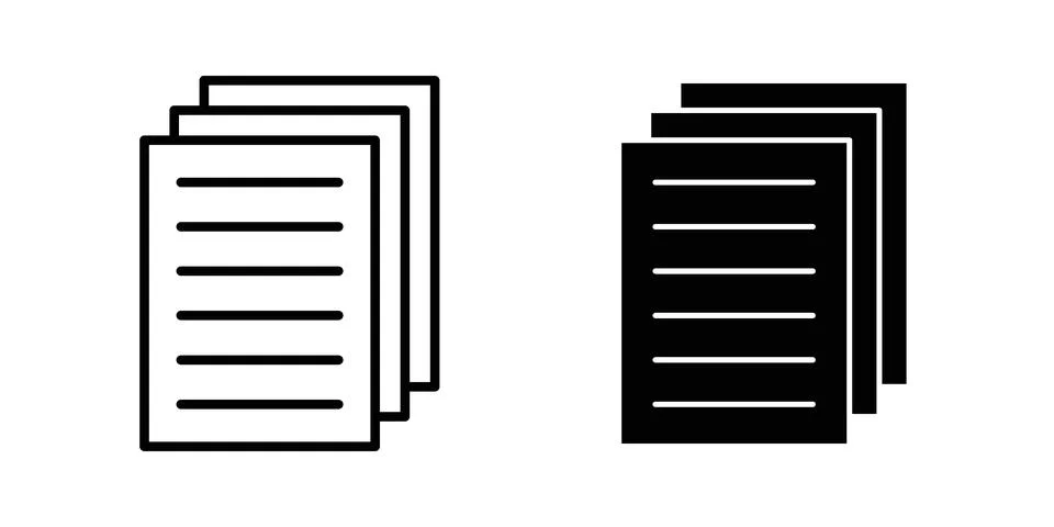 Papers icon set. Vector EPS 10 Stock Illustration