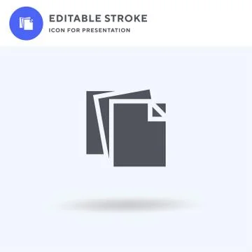 Papers icon vector, filled flat sign, solid pictogram isolated on white, logo Illustrazione stock