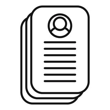 Papers identification icon outline vector. Person privacy biometric Stock Illustration