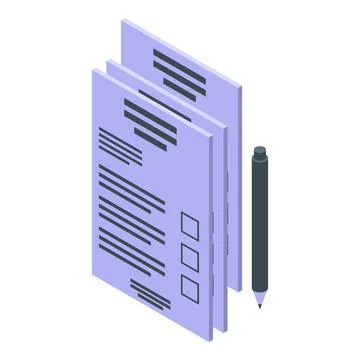 Papers lab test icon isometric vector. Science analysis result Stock Illustration