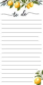 Papers for notes, to-do lists, sticker templates decorated with a branch of.. Stock Illustration