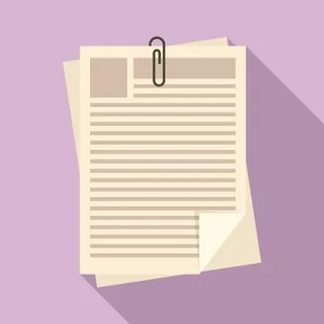Papers pack icon, flat style Stock Illustration