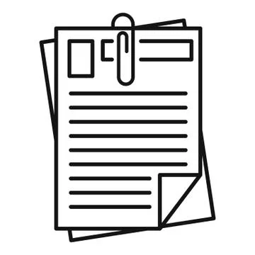 Papers pack icon, outline style Stock Illustration
