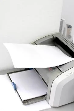 Papers on printer Stock Photos