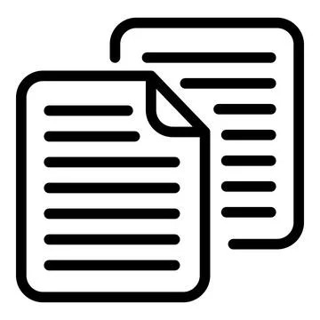 Papers scenario icon, outline style Stock Illustration