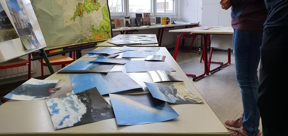 Papers on the table Stock-Fotos