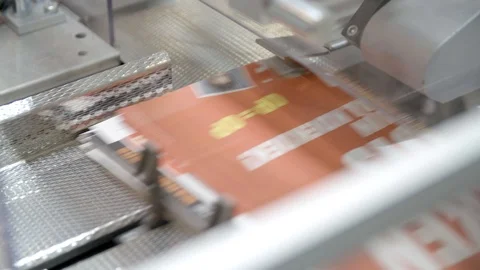 Papers On Working Production Line Stock Footage 127036466