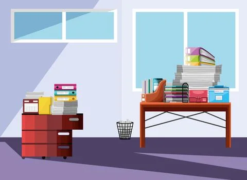 Paperwork and documents stack Stock Illustration