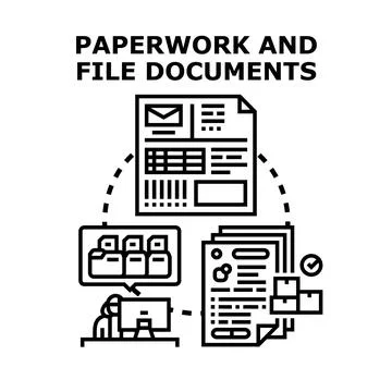Paperwork and file documents organizing concept イラスト素材