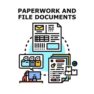 Paperwork and file documents organizing concept イラスト素材