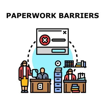 Paperwork barriers creating administrative challenges for business Stock Illustration