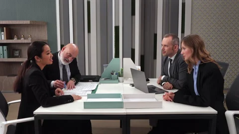 Paperwork checking document - business partners signing contract agreement Stock Footage 246830801