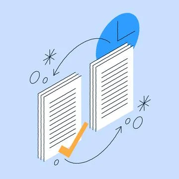 Paperwork Circulation Isometric Illustration Stock Illustration