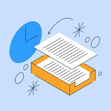 Paperwork Database Storage Isometric Illustration Stock Illustration
