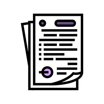 Paperwork document color icon vector illustration 库存插图