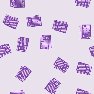 Paperwork document glyph seamless pattern Illustrazione stock