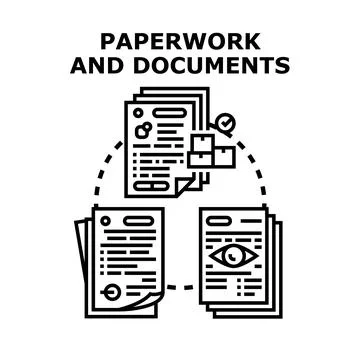 Paperwork documents administration filing data and records concept 库存插图