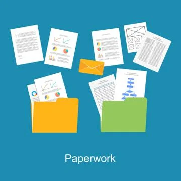 Paperwork, Documents icon. Stock Illustration