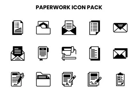 Paperwork DuoTone Design Icons Pack 스톡 일러스트