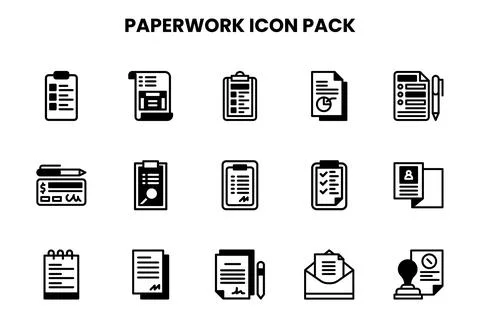 Paperwork DuoTone Scalable Icons Pack Stock Illustration