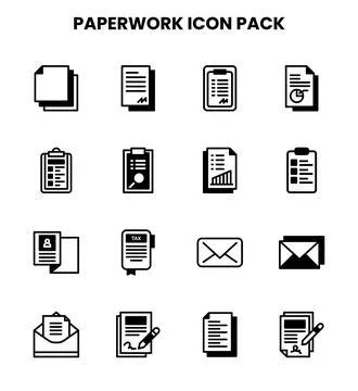 Paperwork DuoTone Scalable Icons Pack Stock Illustration