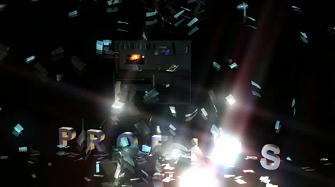 Paperwork Explosion, Smashing Profits Stock Footage 46178855