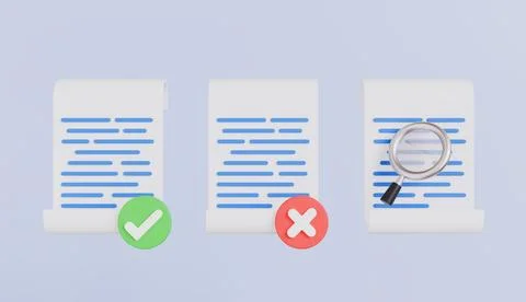 Paperwork, file assessment, document papers 3d illustration Illustrazione stock