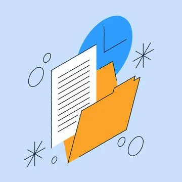 Paperwork File Data Folder Isometric Illustration Stock Illustration