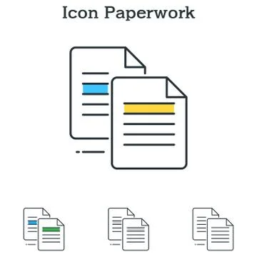 Paperwork flat icon design for infographics and businesses Stock Illustration