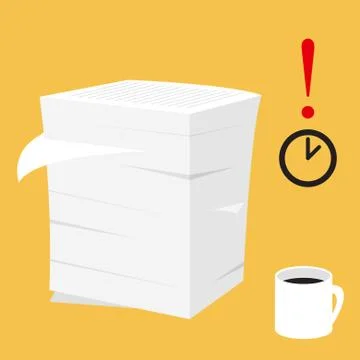 Paperwork illustration. Stack of paper documents Stock Illustration