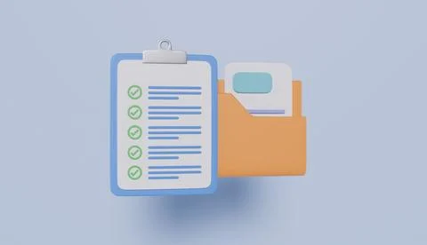 Paperwork job efficient time management organization to do list checkmark Stock-Illustration