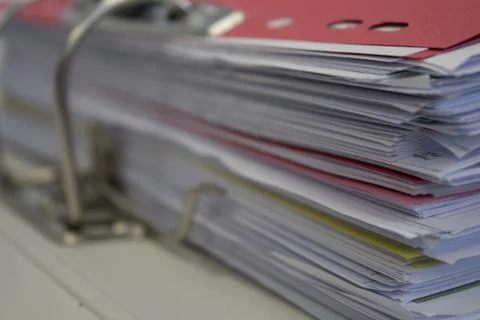 Paperwork in ring binder 스톡 사진