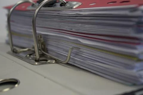 Paperwork in ring binder 스톡 사진