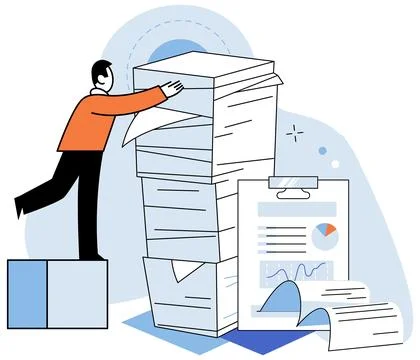 Paperwork. A sheet needs to be filled out with required information. The chaos 库存插图