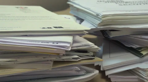 Paperwork Stacking Up Vídeo Stock 38949482