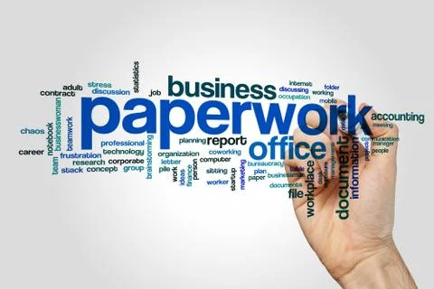 Paperwork word cloud Illustrazione stock