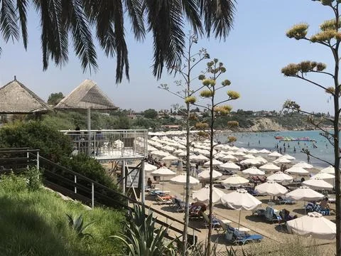 Paphos beach Cyprus Stock Photos