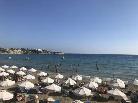 Paphos beach Cyprus Stock Photos