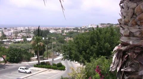 Paphos distant view of coast from high vantage point Stock Footage 39652085