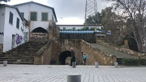 Paphos Gate in Nicosia Time Lapse Shot Видео 103096789