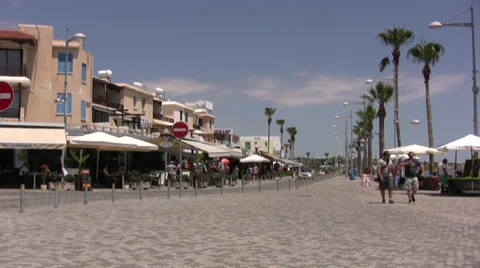 Paphos harbor with promenade Stock-Footage 39711230