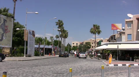 Paphos harbor street view Stock Footage 39711569