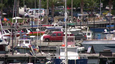 Paphos harbor viewed from a high angle zooming out Stock Footage 39834171