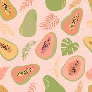 Pappaya pink Stock Illustration