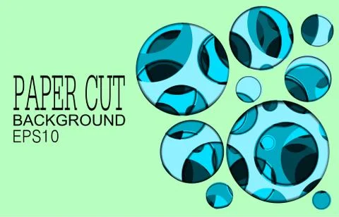 Papper cut banner with 3D abstract background Ilustración de archivo