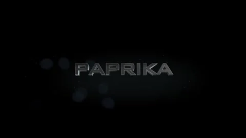 Paprika 3D title metal text on black alpha channel background Stock Footage 256612255
