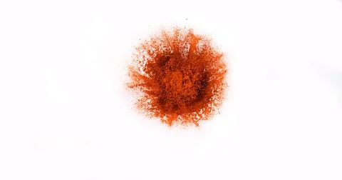 Paprika, capsicum annuum, Powder Exploding against White Background Stock Photos