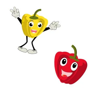 Paprika character vector. Illustration of paprika character with cute expression Stock Illustration