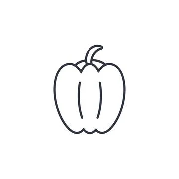 Paprika line icon isolated vector Stock Illustration